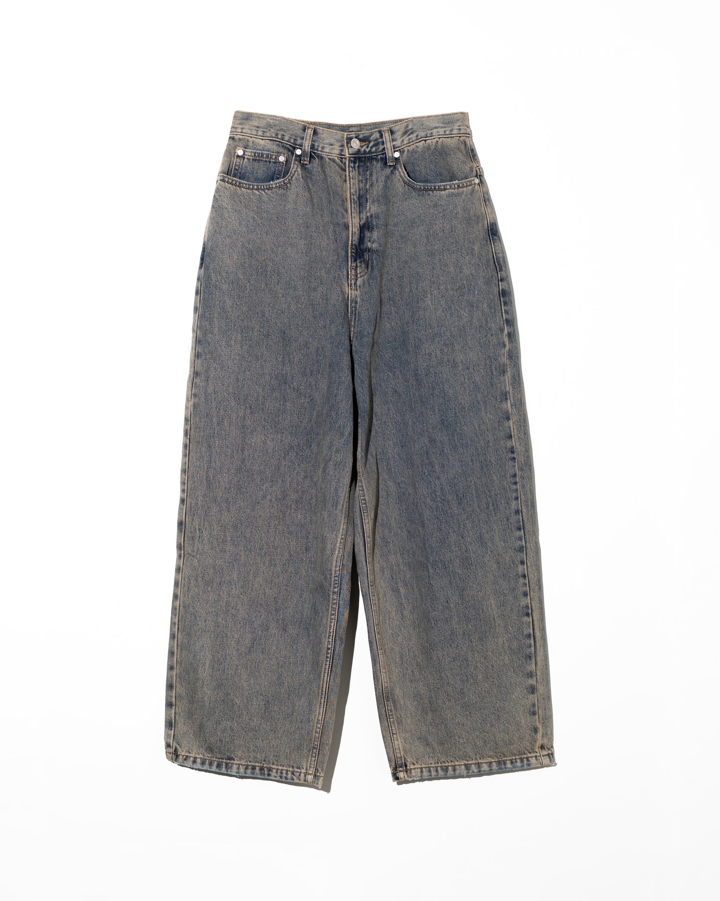 GREY ACID WASH EXTENDED CUT LUFT JEANS - GREY ACID WASH