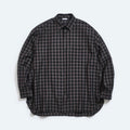 SILK PLAID WIDE SHIRTS - BLACK