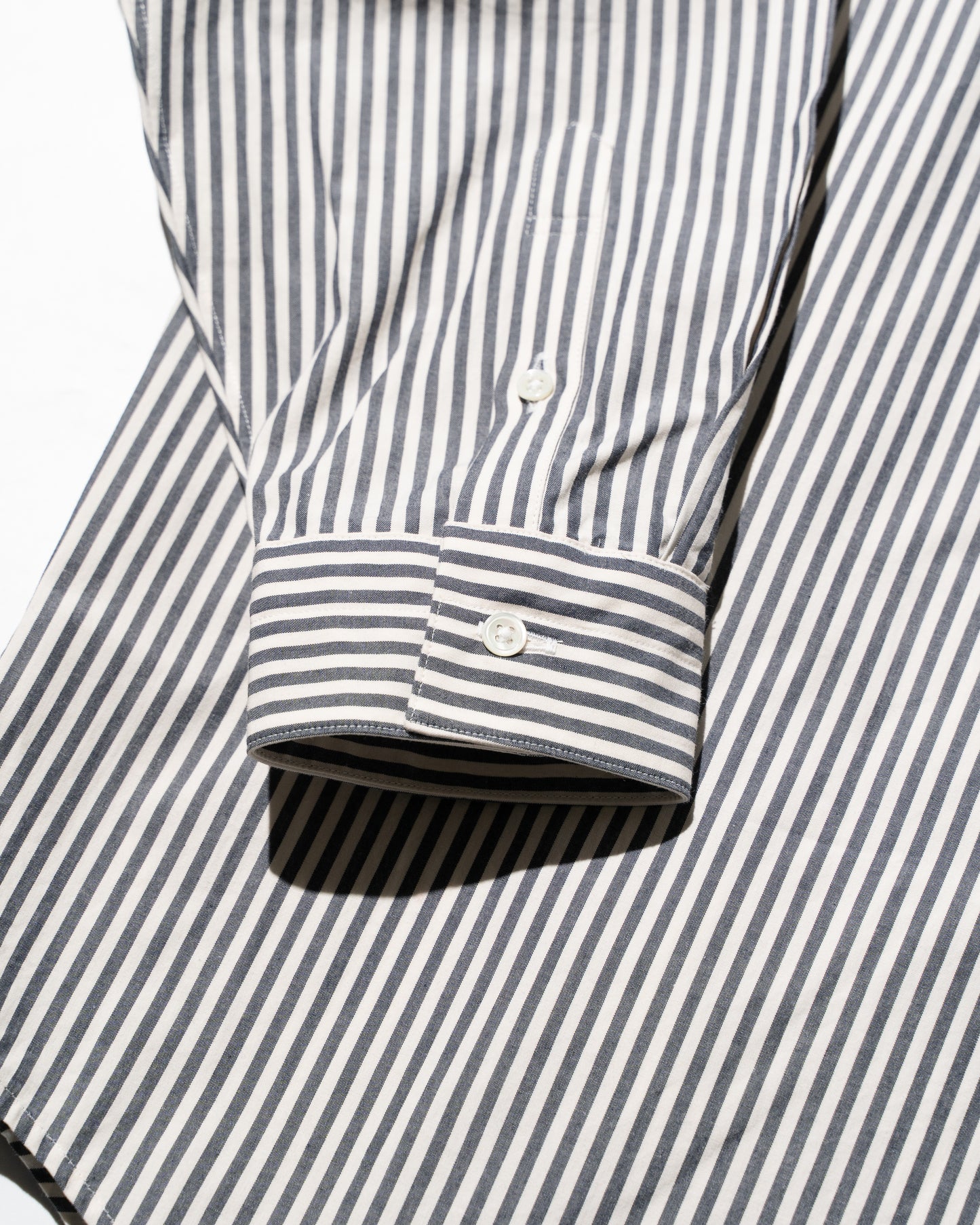 COTTON STRIPE SHIRT - NAVY
