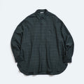 SILK PLAID WIDE SHIRTS - GREEN