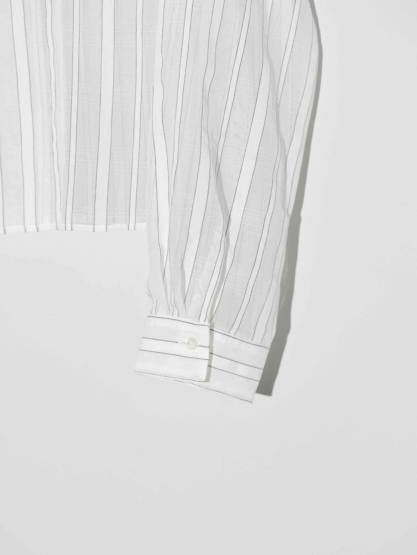SHEER STRIPE SHIRT - WHITE
