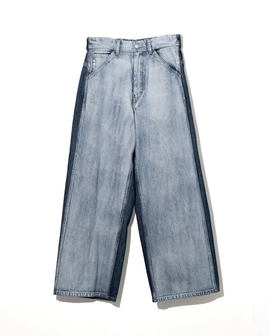 TWO-TONE DENIM BACK ADJUST PT - SAX BLUE