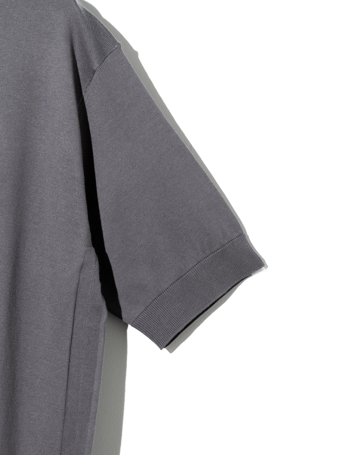 CO/ SI KNIT POLO PO - D.GRAY