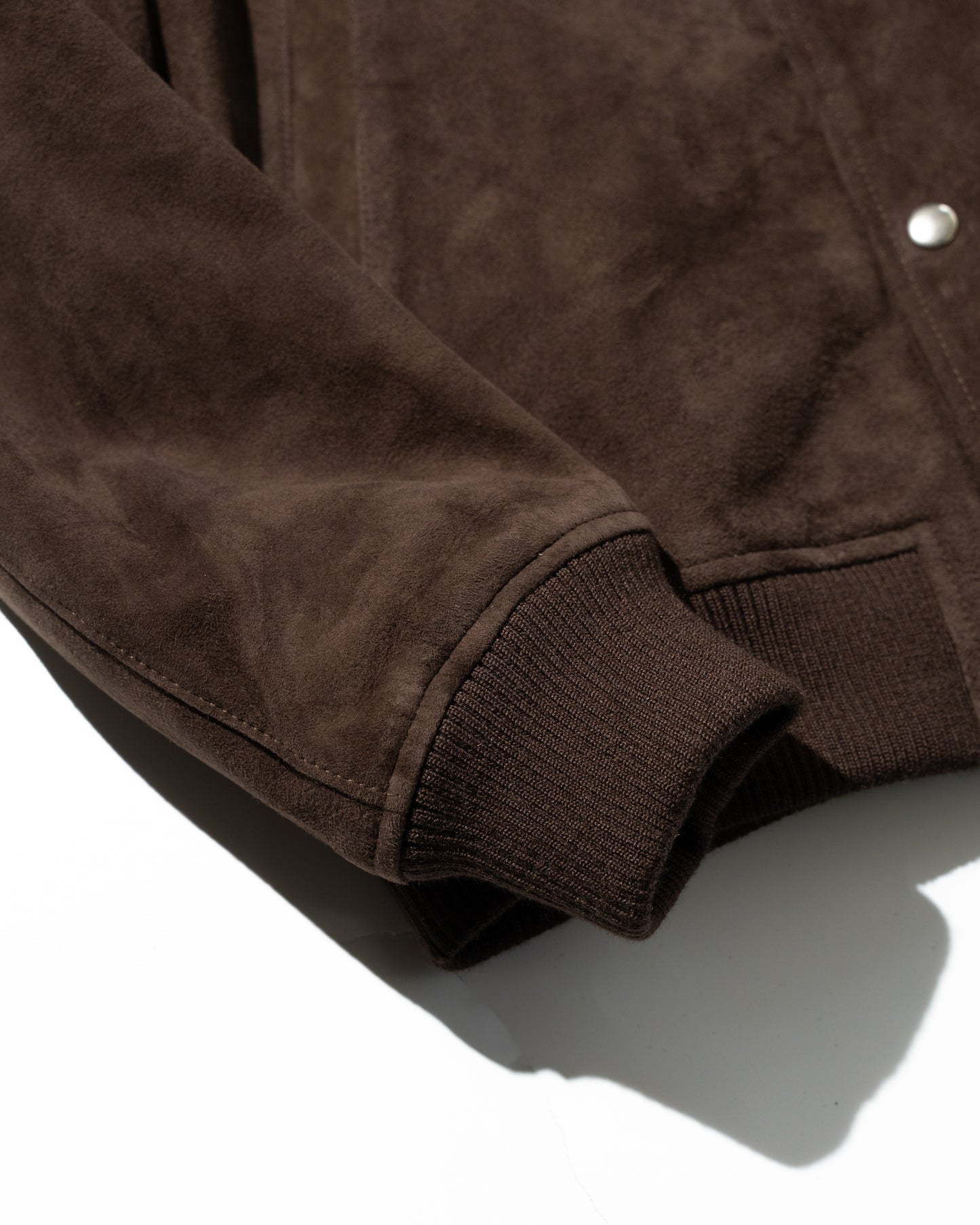 SUEDE BOMBER JACKET - BROWN