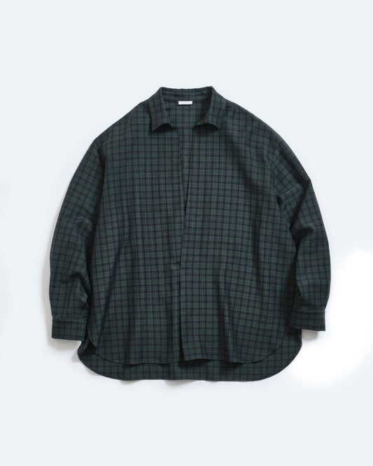 SILK PLAID SKIPPER SHIRTS - GREEN