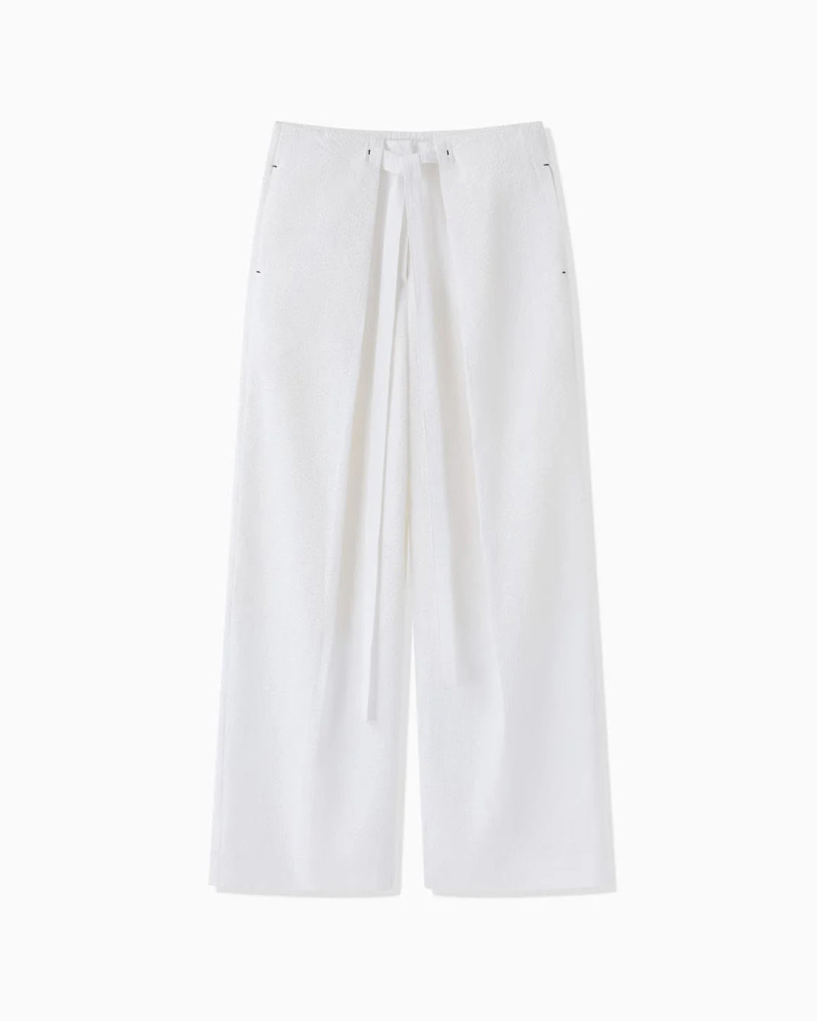 SHEER SEERSUCKER HAKAMA PANTS  - WHITE