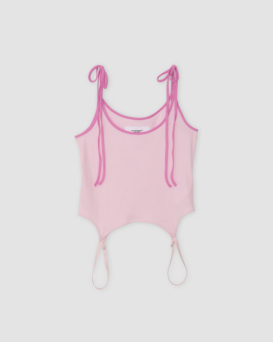 COTTON UP DOWN RIBBON CAMISOLE - PINK