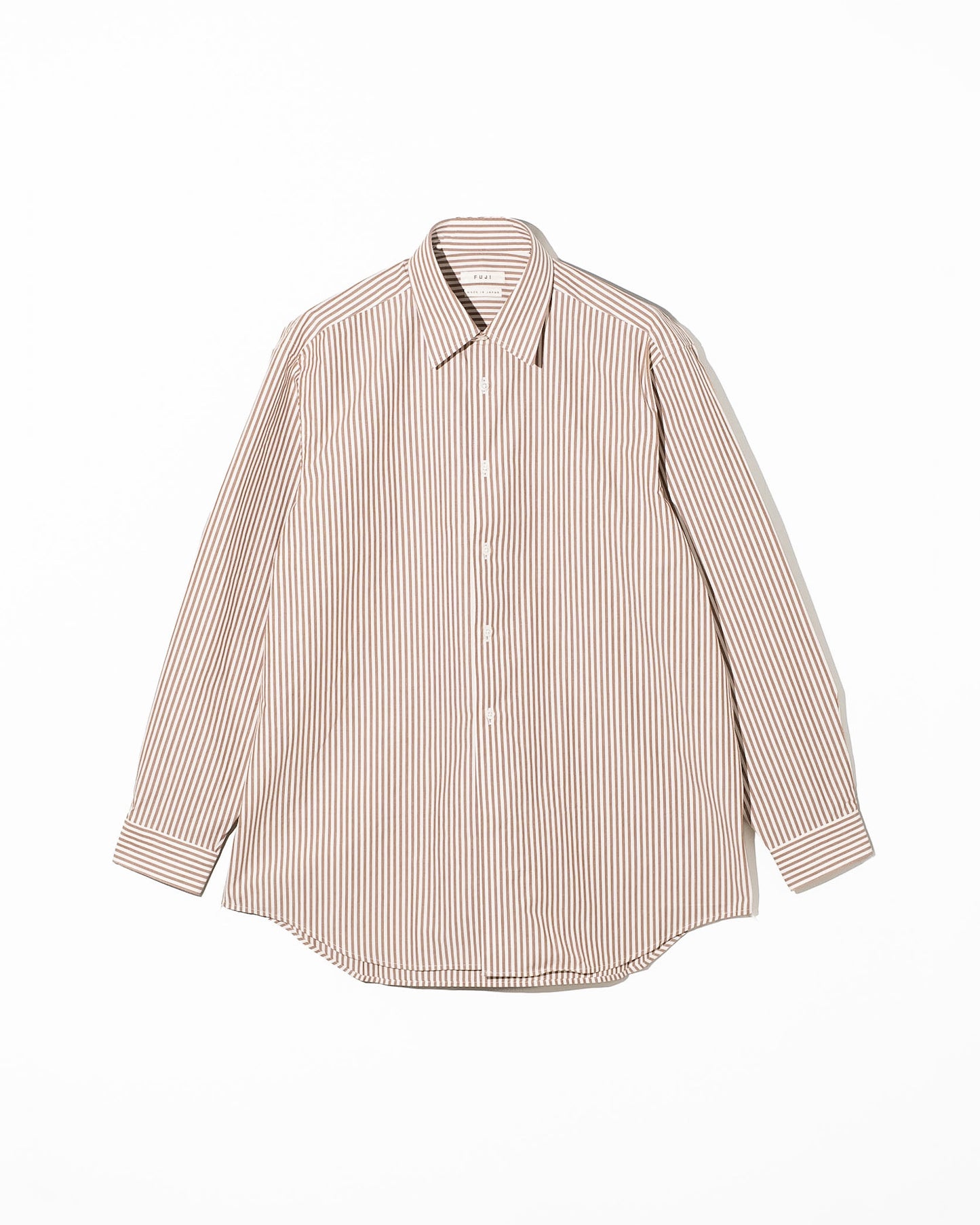 COTTON STRIPE SHIRT - BROWN