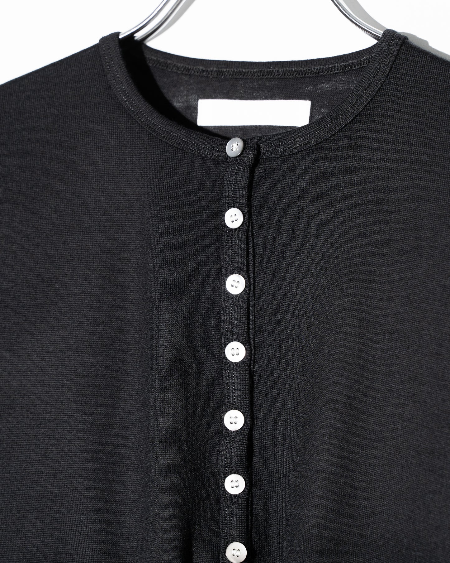 WOOL JERSEY DETACHABLE CARDIGAN - BLACK