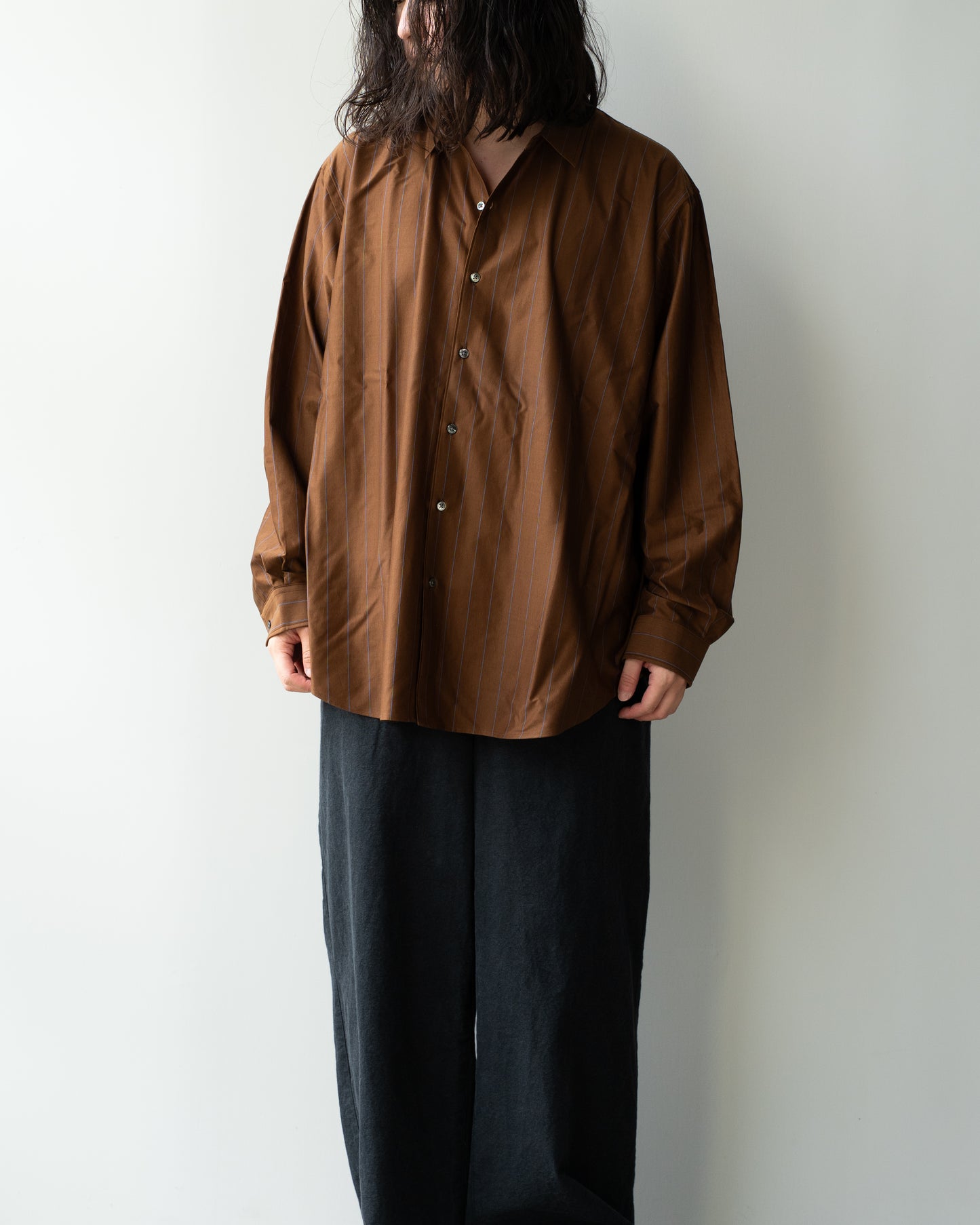 46G STRIPE ATMOSPHERE SHIRT - BROWN BLUE