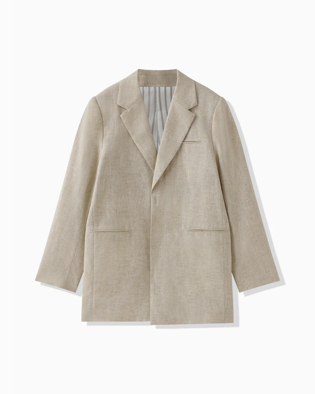 RAYON LINEN LAME JACKET - BEIGE