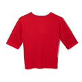 SOFT RIB HALF-SLEEVE TEE - RED