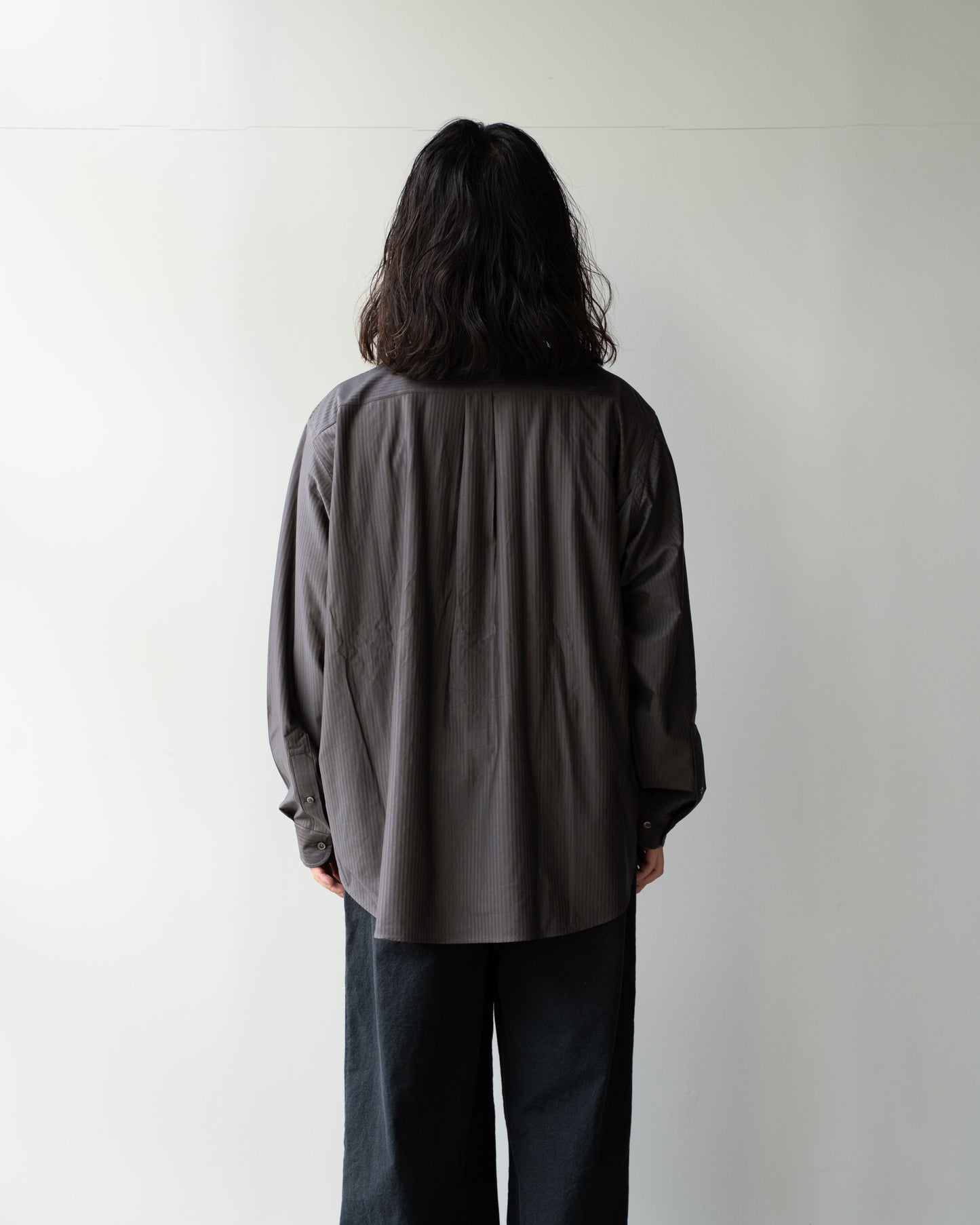 46G STRIPE ATMOSPHERE SHIRT - CHARCOAL BROWN