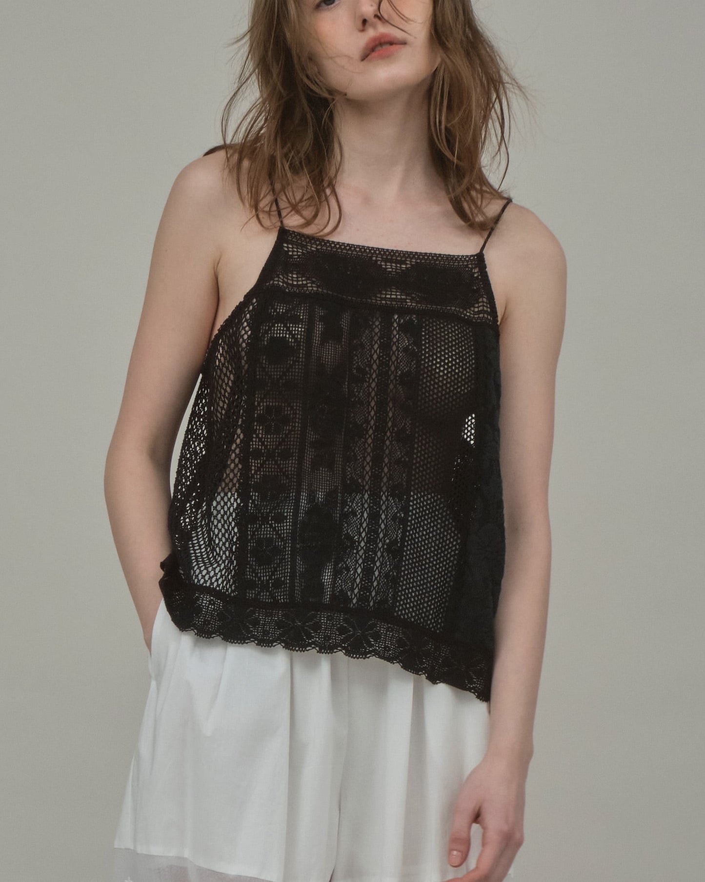 REMAKE LACE CAMI - WHITE