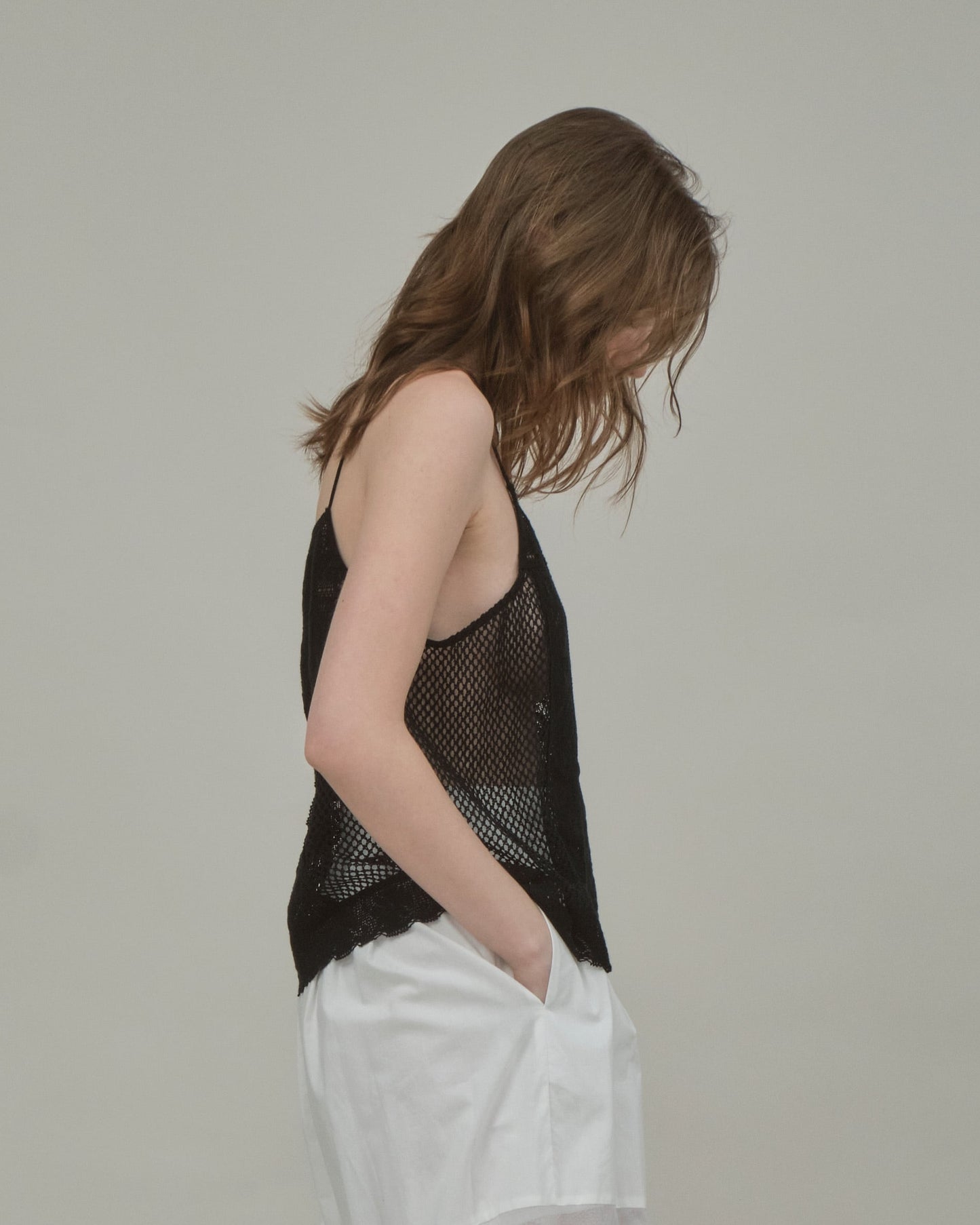 REMAKE LACE CAMI - BLACK