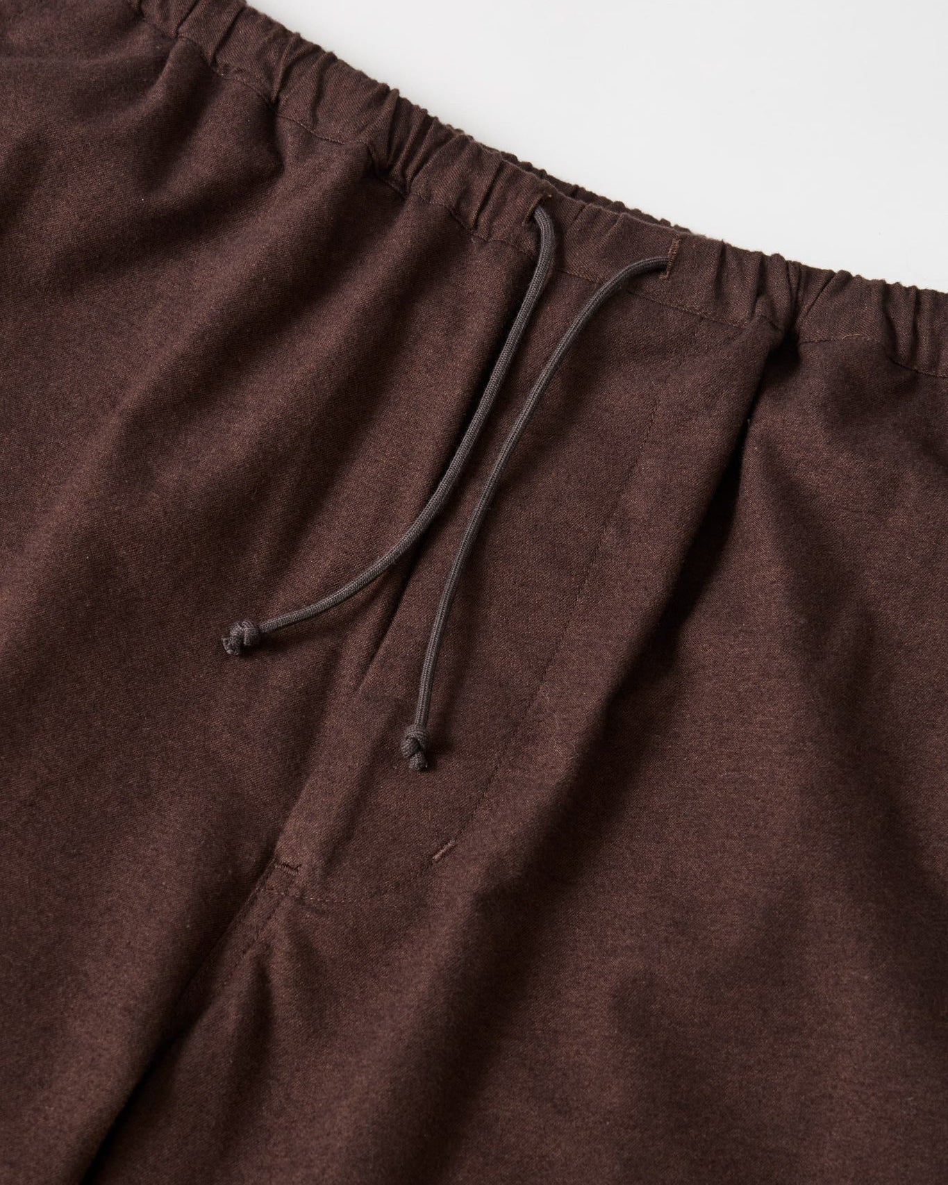 BRUSHED COTTON EASY TROUSERS - BROWN
