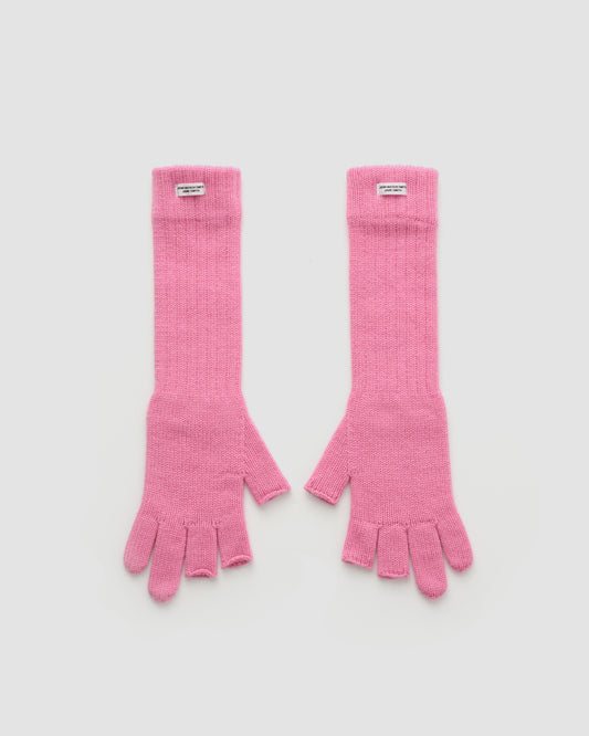 5G THREE FINGERLESS KNIT GLOVES - PINK