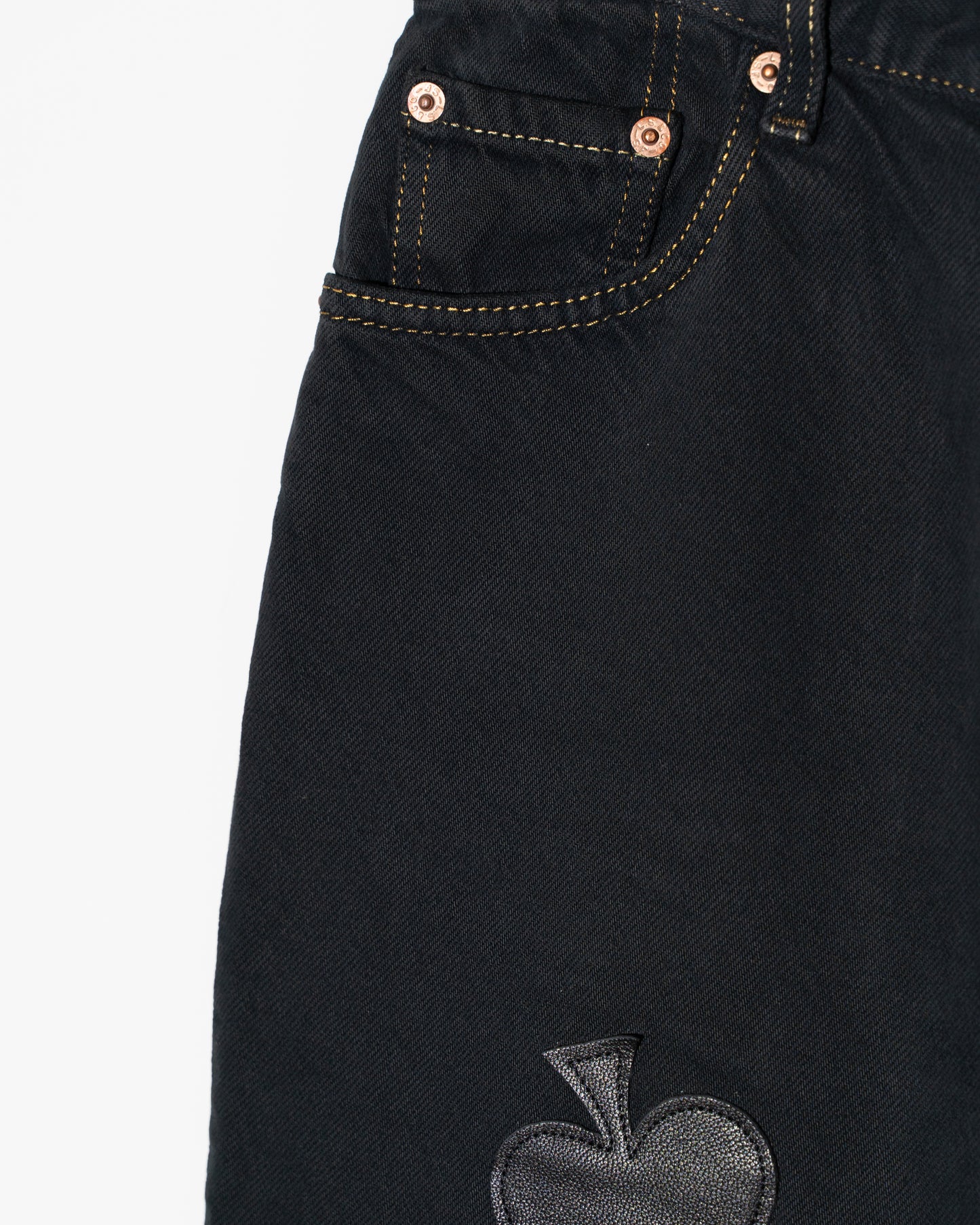 SPADE PATCH BAGGY REMAKE DENIM - BLACK