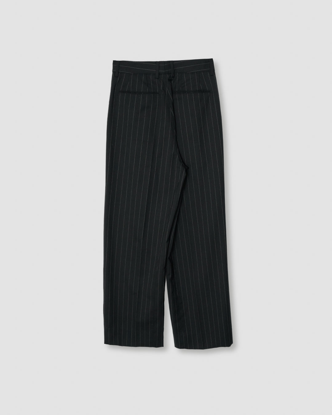 WOOL TUCK SLACKS - STRIPE BLACK