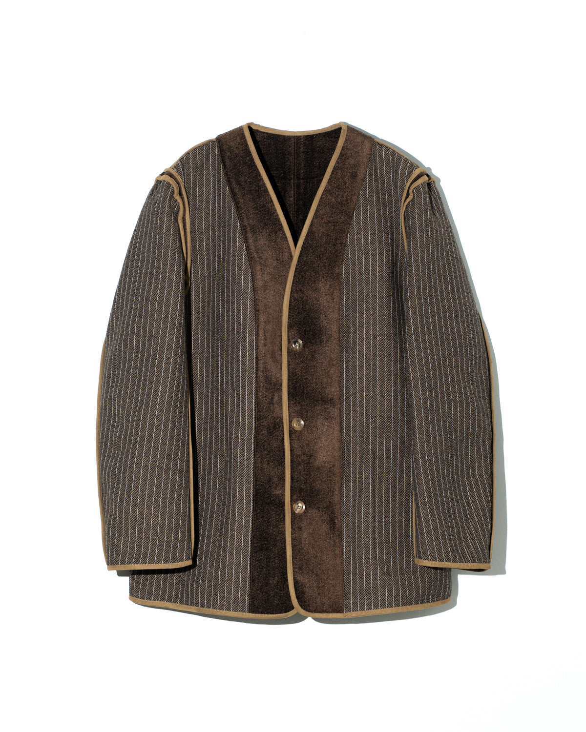 REVERSIBLE JK / NEEDLE WOOL - BROWN