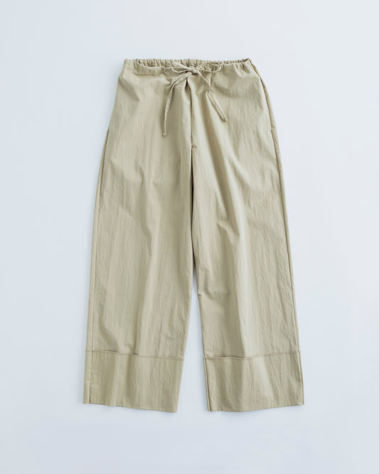 WAIST CORD WIDE PANTS - BEIGE