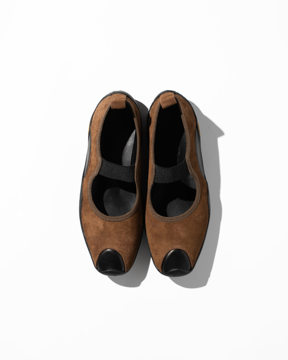 SUEDE LEATHER VIBRAM BALLET SHOES - BROWN
