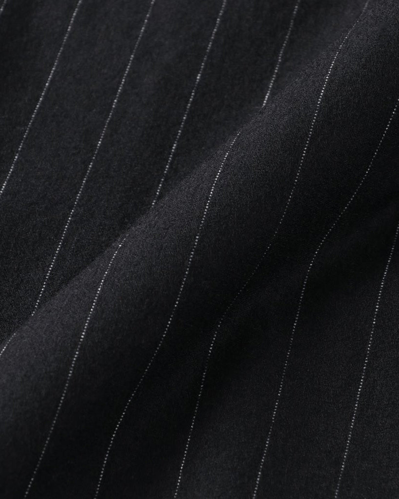 36G WOOL STRIPE DOUBLE JACKET - BLACK