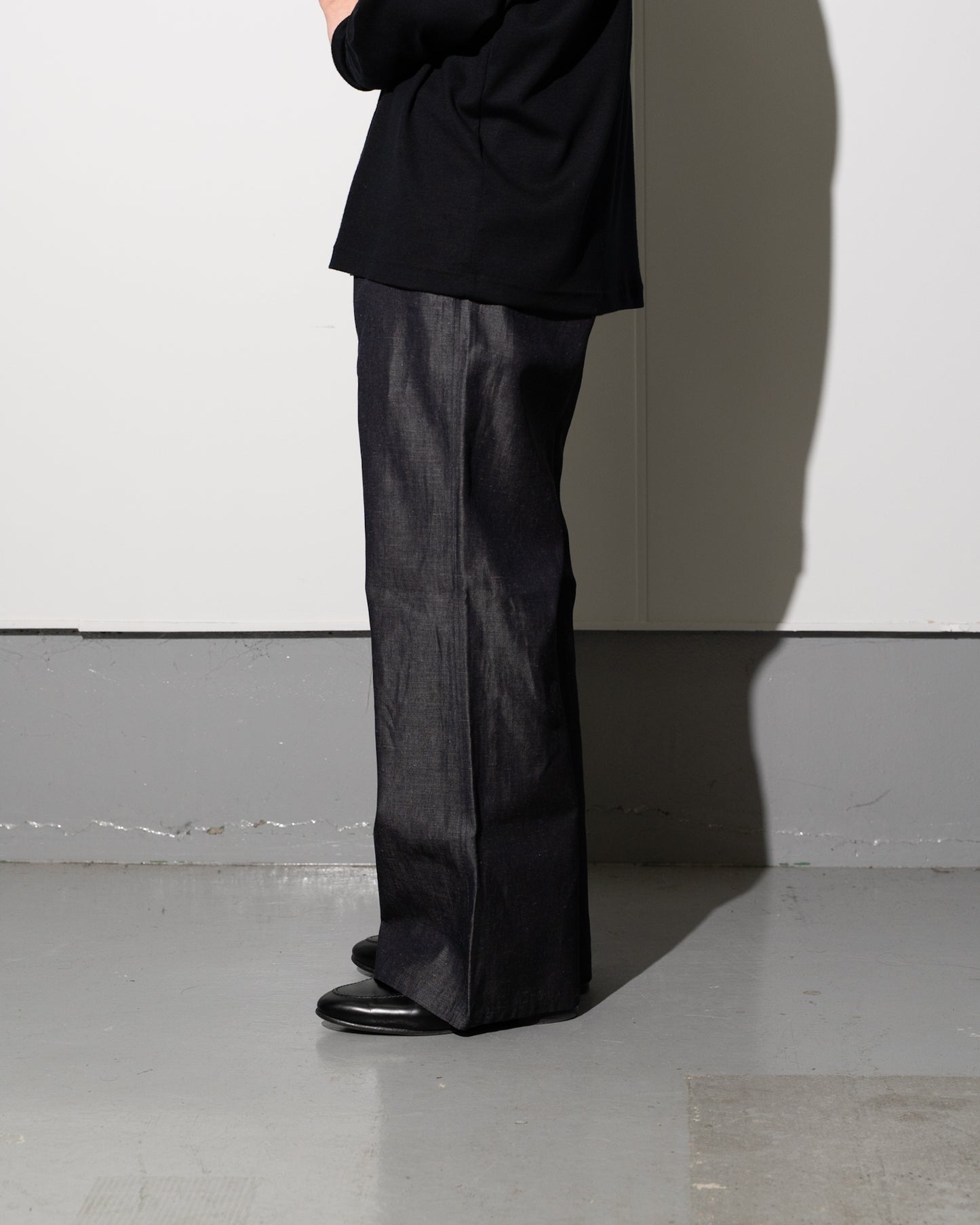 CONTOUR 5 TROUSERS - ED. INDIGO LINEN BLEND