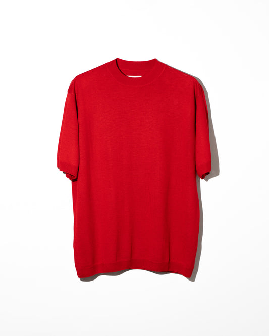 SILK CASHMERE S/S KNIT - RED