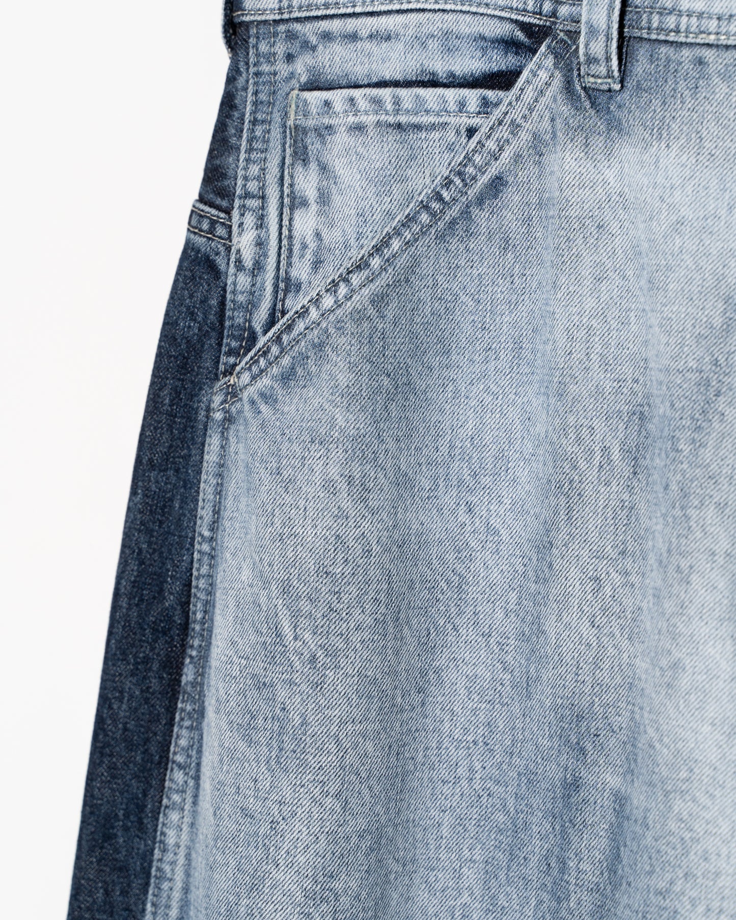 TWO-TONE DENIM BACK ADJUST PT - SAX BLUE