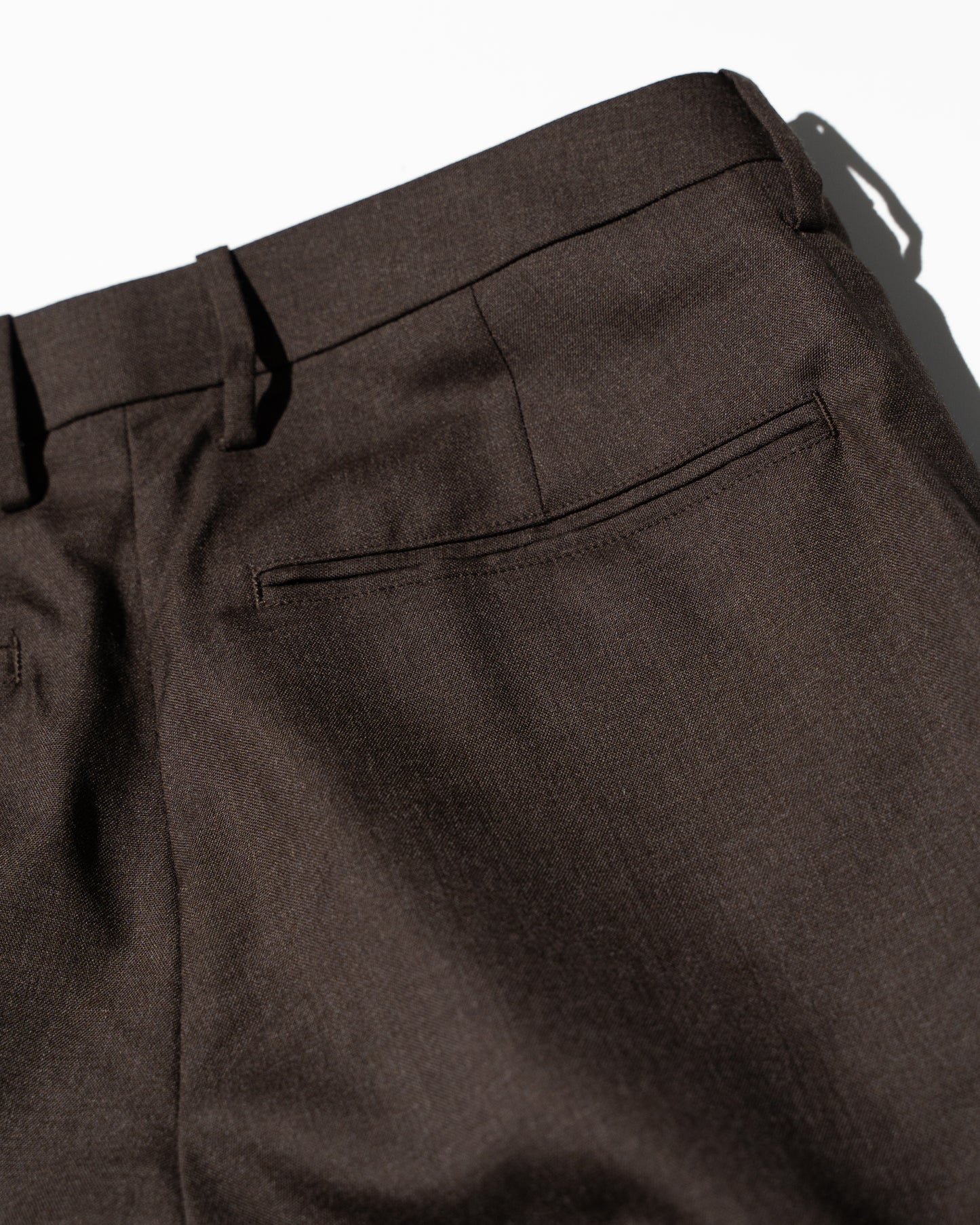 WOOL TROPICAL LOW WAIST TROUSER - BROWN