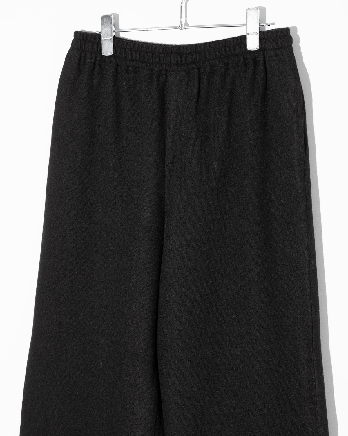 WOOL JERSEY EASY PANTS - BLACK
