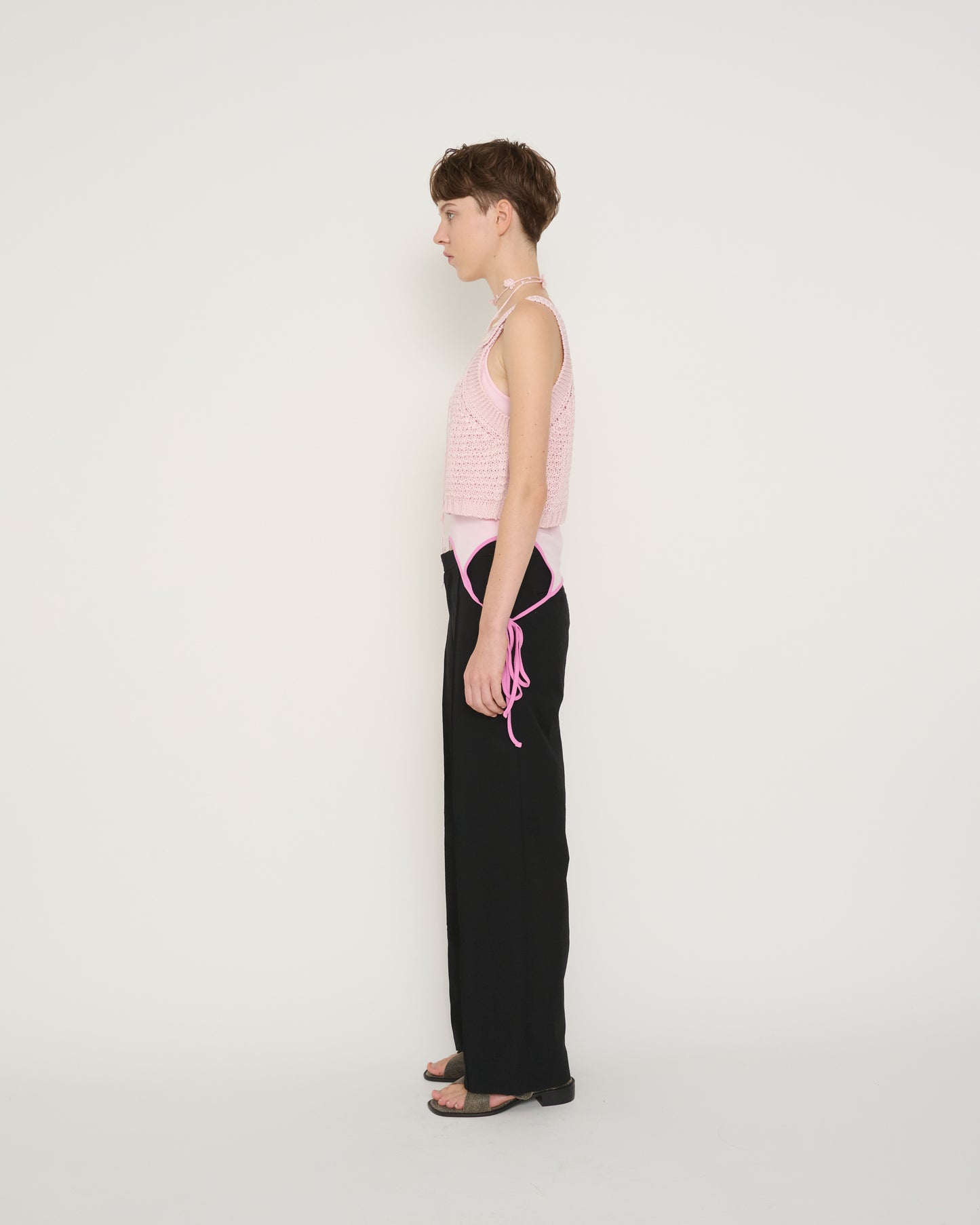 COTTON UP DOWN RIBBON CAMISOLE - PINK