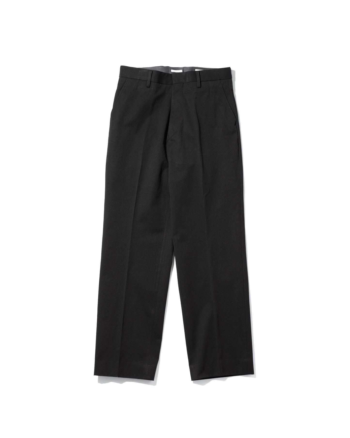COTTON GABARDINE CHINO TROUSERS - BLACK