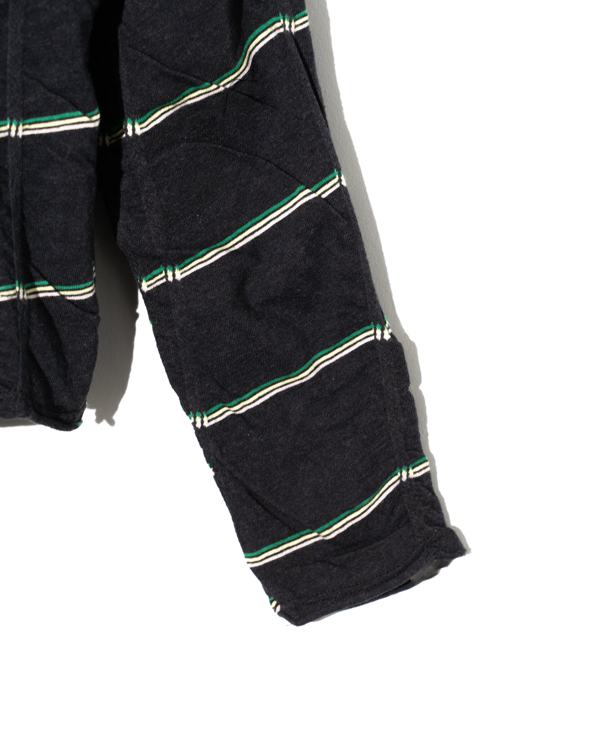 TUCKED JACQUARD BORDER CARDIGAN / PULLOVER - BLACK