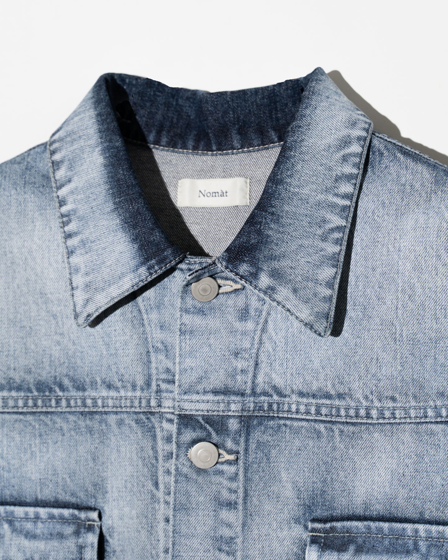 TWO-TONE DENIM BLOUSON - SAX BLUE