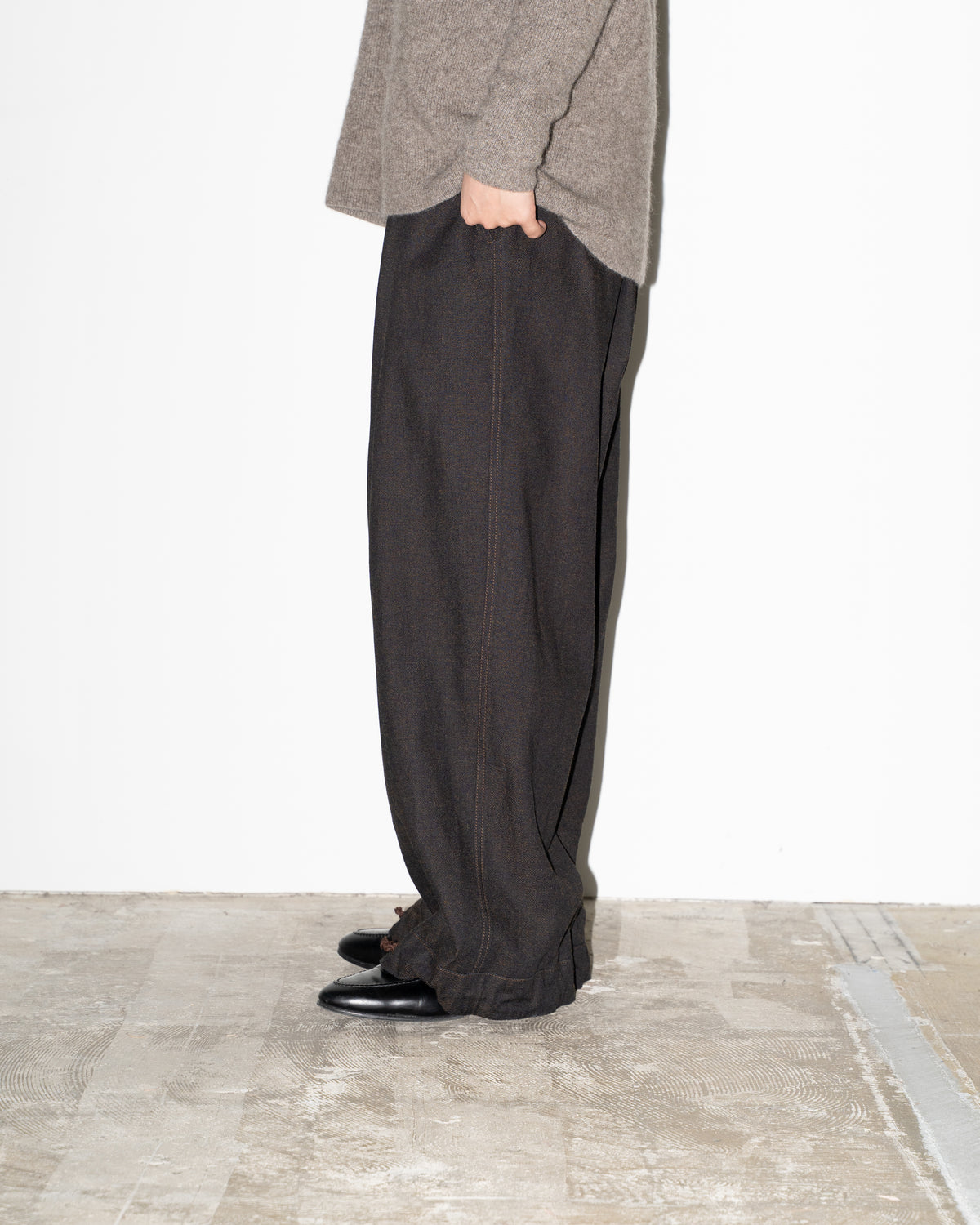 SNOW PT C/W DENIM - DARK BROWN