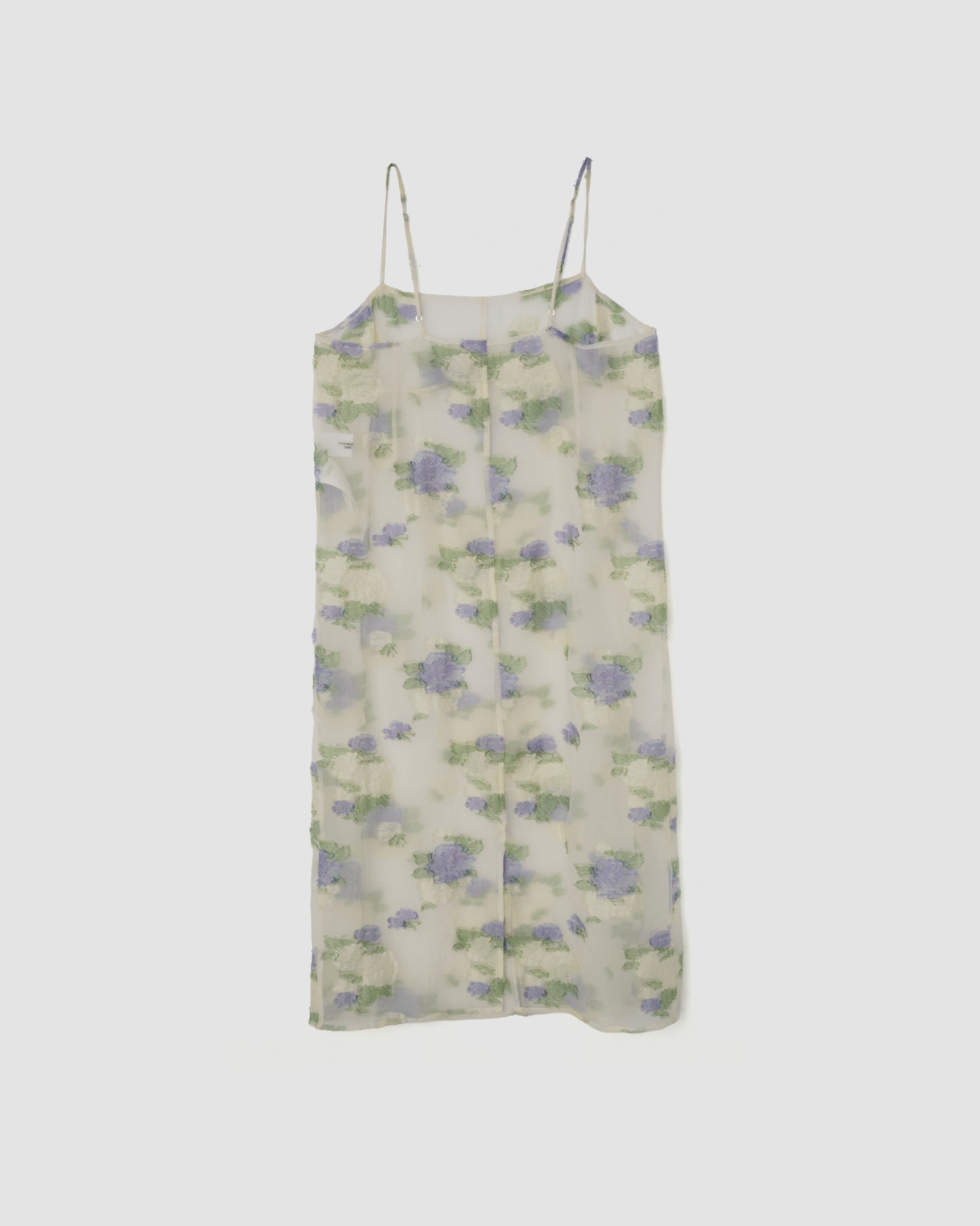 FLOWER JACQUARD CAMISOLE DRESS - WHITE