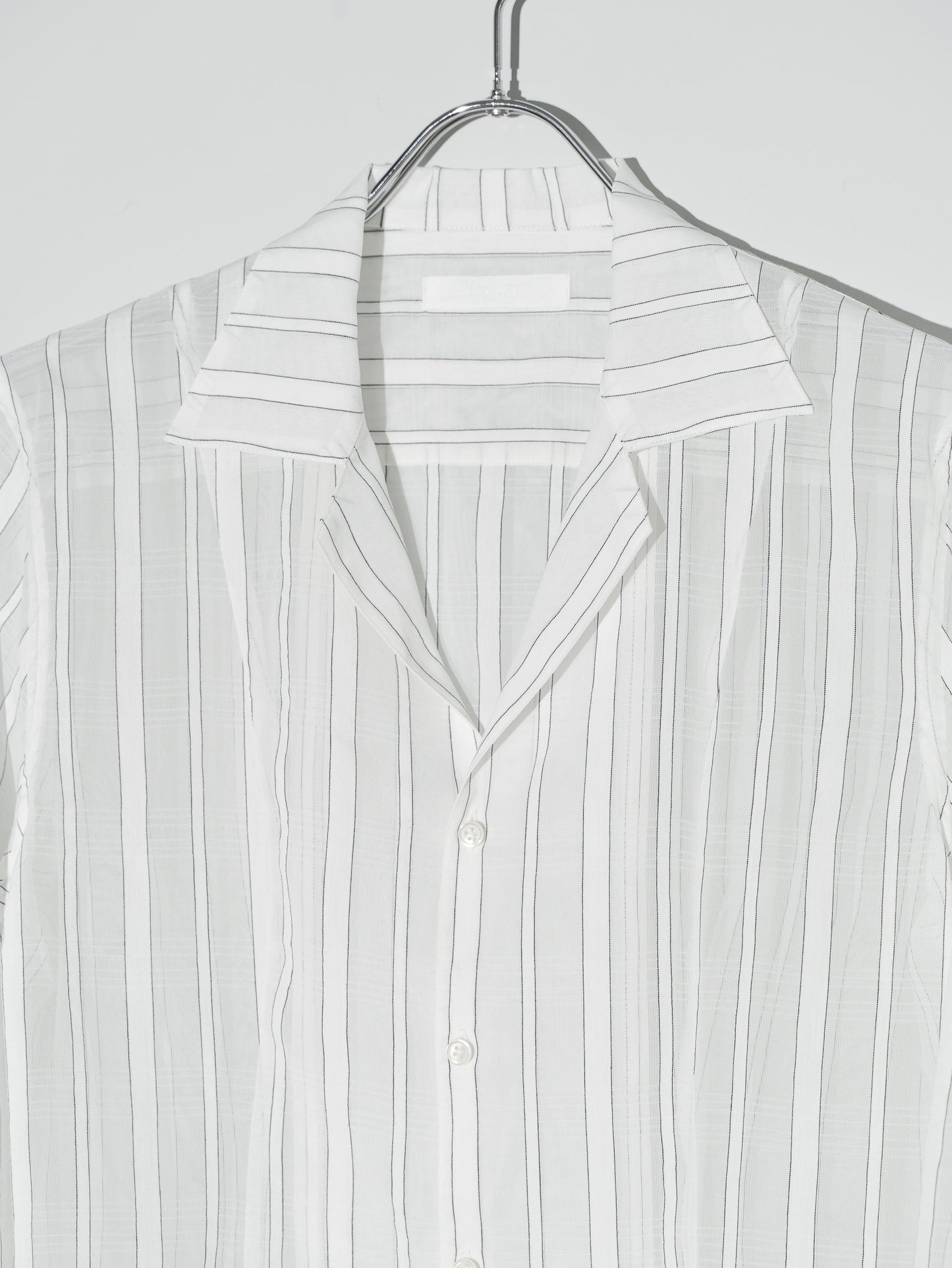 SHEER STRIPE SHIRT - WHITE