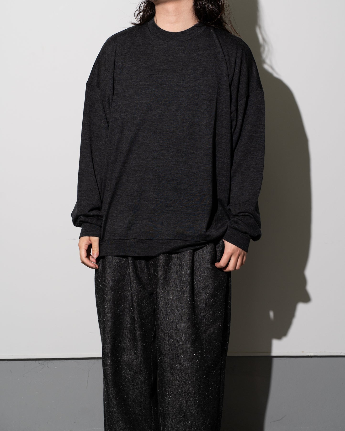 WOOL JERSEY PULLOVER - GRAY