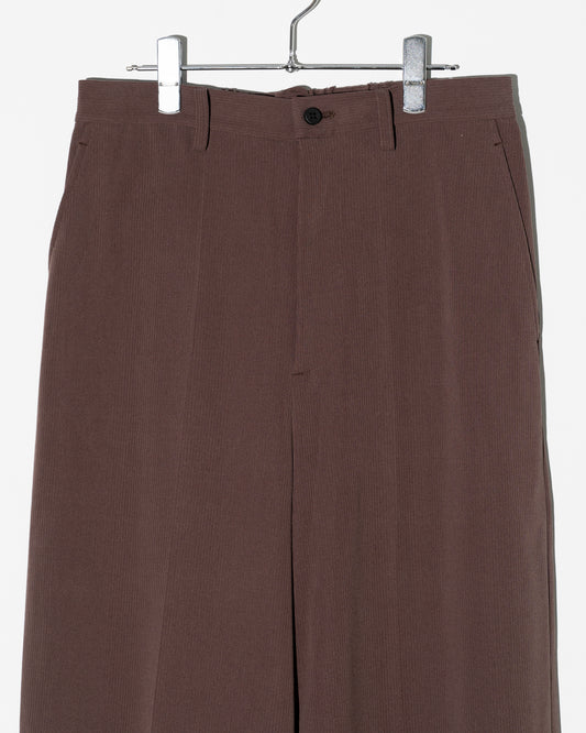 22G CUPRO FIBRIL RIB PANTS - BROWN