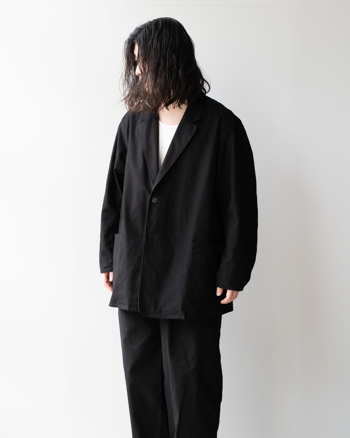 BRUSHED COTTON JACKET - BLACK