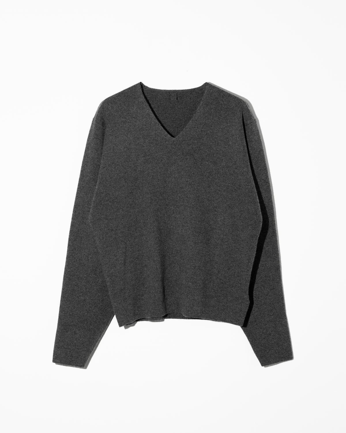 WOOL CASHMERE V NECK PO - T.GRAY