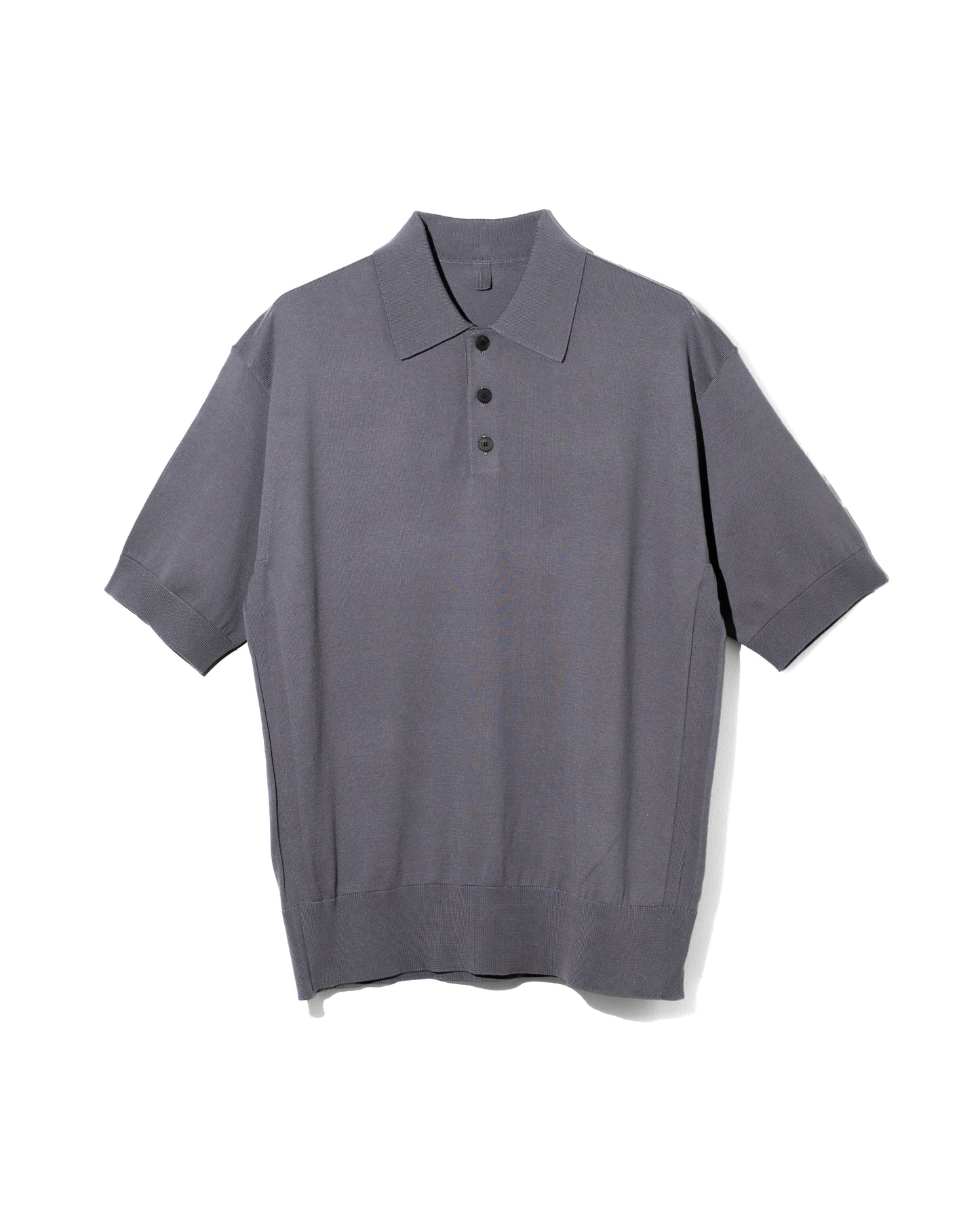 CO/ SI KNIT POLO PO - D.GRAY