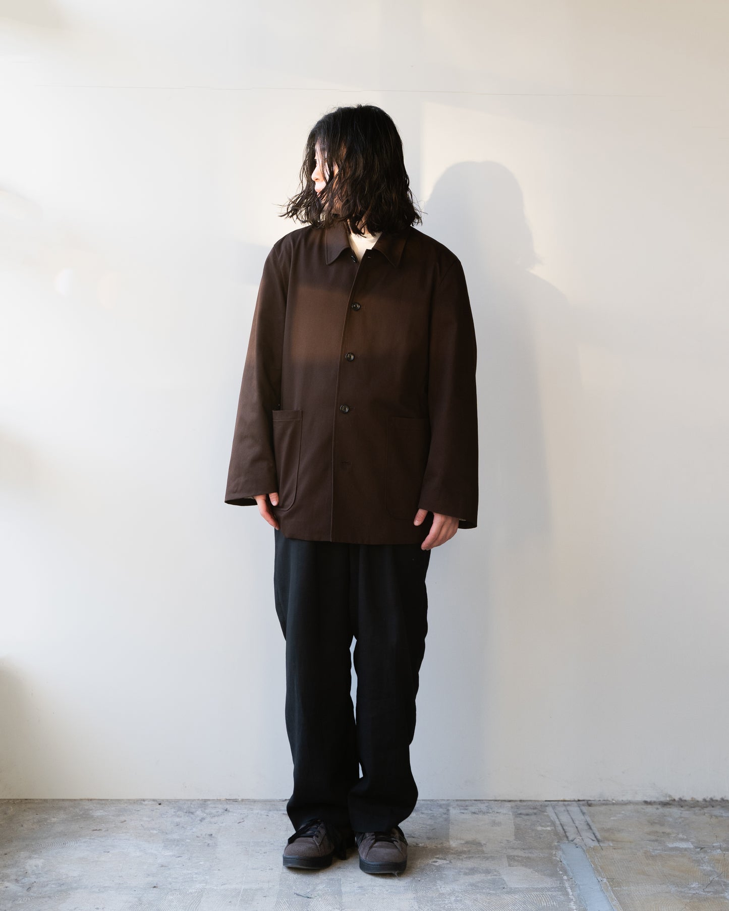 COTTON SHIRT JACKET - BROWN