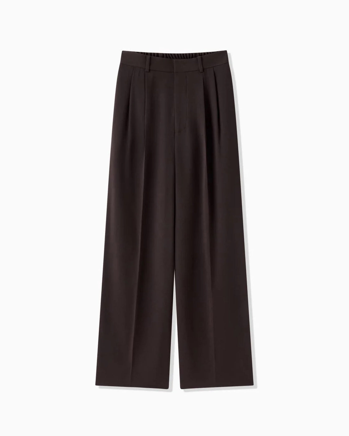 BACK SATIN 2TACK PANTS - BROWN