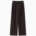 BACK SATIN 2TACK PANTS - BROWN