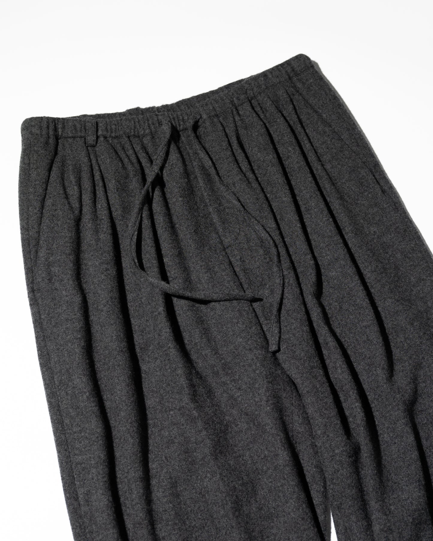 CASHMERE WIDE PANTS - CHARCOAL GRAY