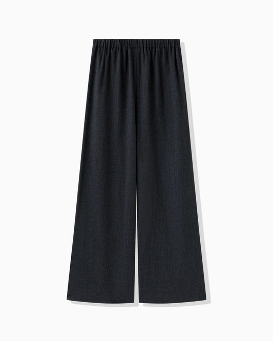 HERRINGBONE WOOL PANTS - DARK FRAY