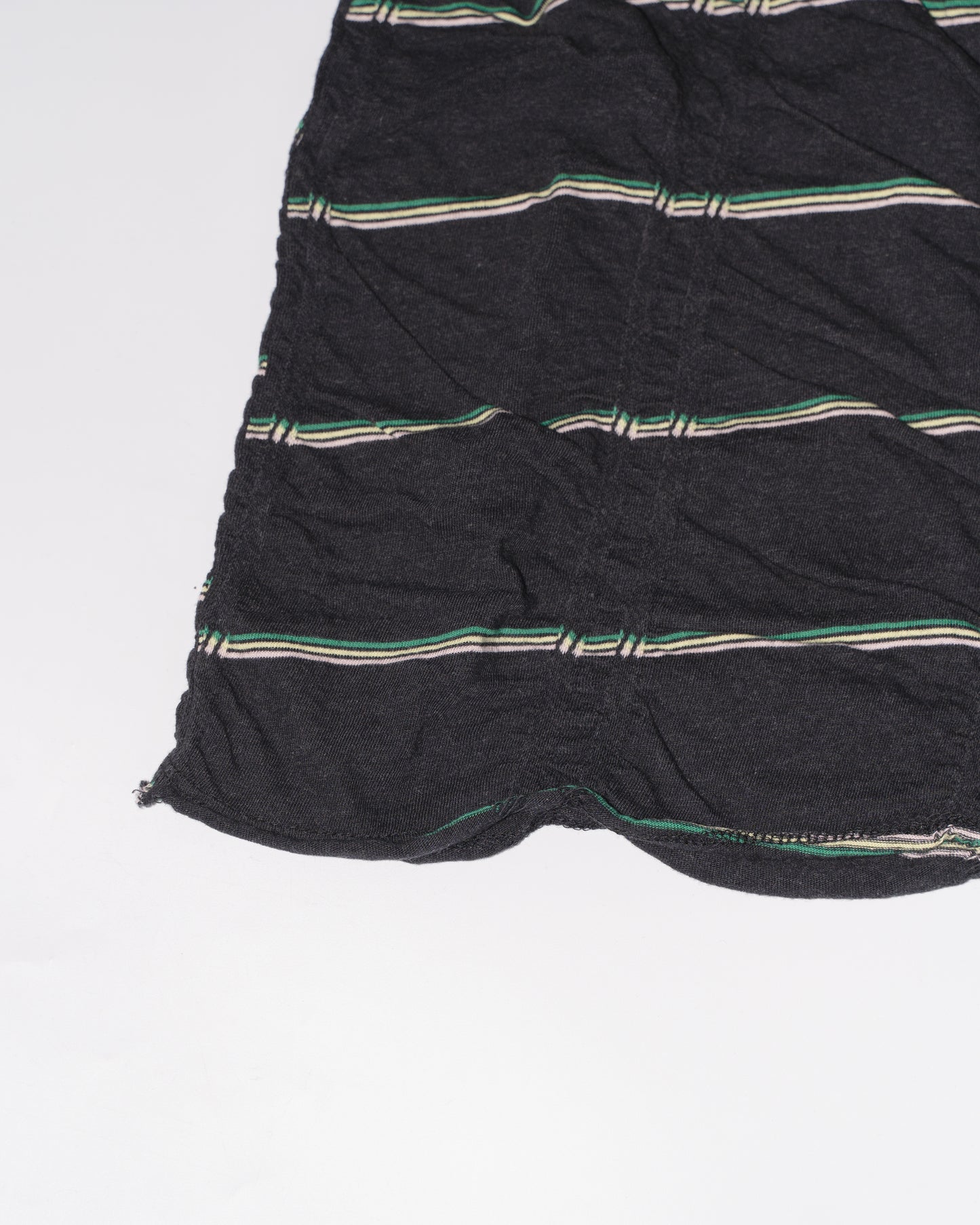 TUCKED JACQUARD BORDER SLEEVELESS DRESS - BLACK